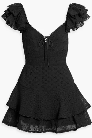 ALICE+OLIVIA Alice Olivia - Hartford skirt-effect ruffled broderie anglaise playsuit