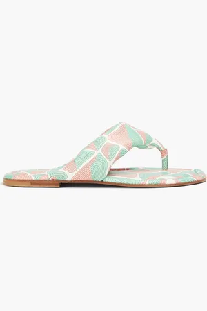 Puccini Printed padded leather sandals - Green