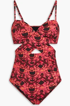 ULLA JOHNSON Luna cutout tie-dyed swimsuit - Pink