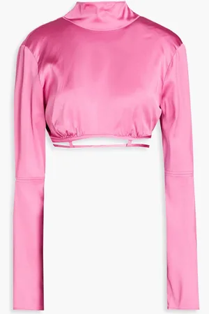 Jacquemus Mentalo cropped cutout satin top