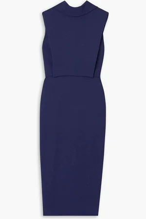 Roland Mouret Draped cady midi dress - Blue