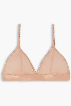 LOVE Stories Uma embellished stretch-tulle soft-cup triangle bra