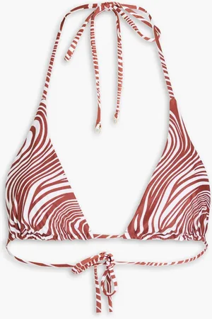 FAITHFULL THE BRAND Lattea zebra-print stretch-ECONYL® triangle bikini top