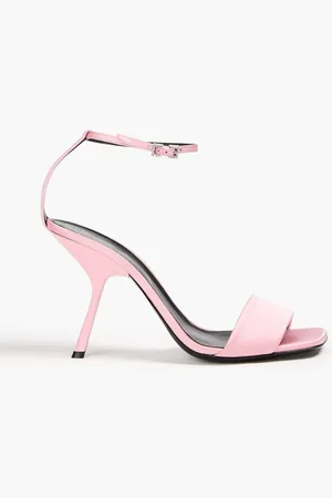 Sergio Rossi Crystal-embellished satin sandals - Pink