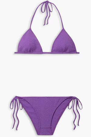 Lisa Marie Fernandez Seersucker triangle bikini