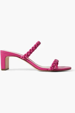 Porte & Paire Braided leather mules - Purple