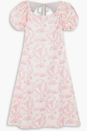 SINDISO KHUMALO Palesa cutout printed cotton-poplin midi dress - Pink