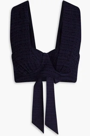 ZIMMERMANN Tweed halterneck bra top - Blue