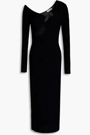 RONNY KOBO Rosemary one-shoulder cutout crochet-knit midi dress