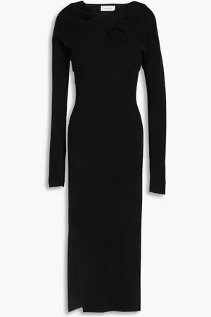 NAADAM Cutout twisted ribbed wool and cashmere-blend midi dress