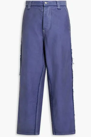 Maison Margiela Frayed high-rise wide-leg jeans - Purple