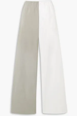 Interior Duo Arthur oversized two-tone cotton-twill wide-leg pants - Gray