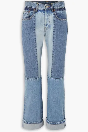 Victoria Beckham Victoria patchwork mid-rise jeans - Blue