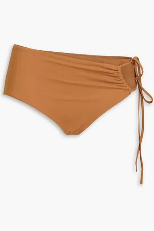 CHRISTOPHER ESBER Ruched cutout high-rise bikini briefs - Brown