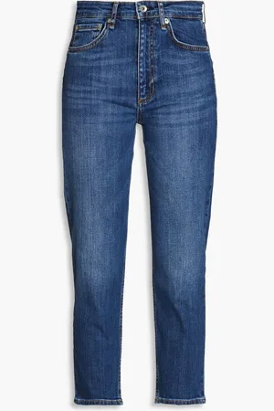 RAG&BONE Nina cropped high-rise tapered jeans - Blue