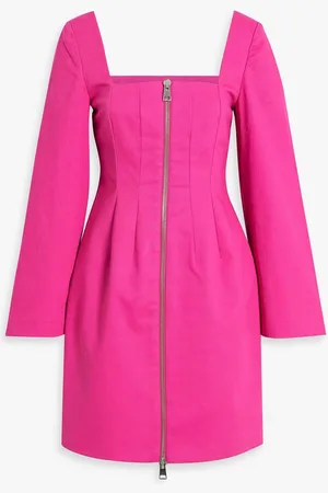 Sara Battaglia Cotton-blend twill mini dress - Pink