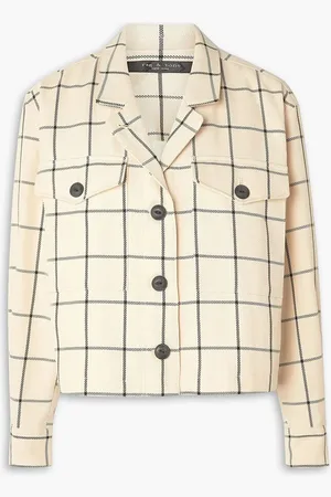 RAG&BONE Jessie checked cotton-blend jacket - White