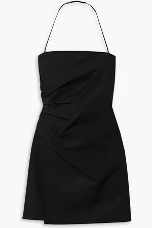 A.L.C. Charlie gathered stretch-cotton halterneck mini dress