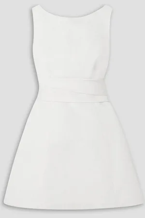 BRANDON MAXWELL Silk-faille mini dress - White