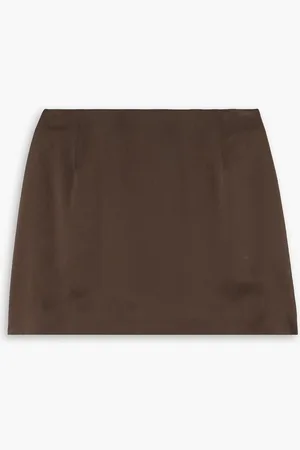 Peter Do Silk-charmeuse mini skirt - Brown