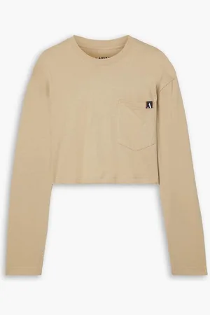 AARMY Cropped cotton-jersey T-shirt - Neutral