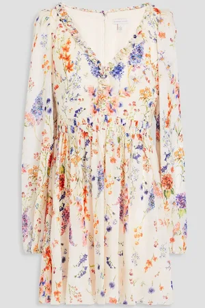 Ml Monique Lhuillier Floral-print chiffon mini dress