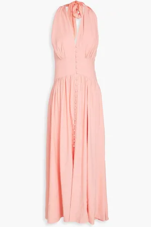 Cult Gaia Ozia linen-blend halterneck maxi dress - Pink
