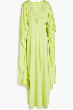 Cult Gaia Winona ruched hammered-satin gown - Green