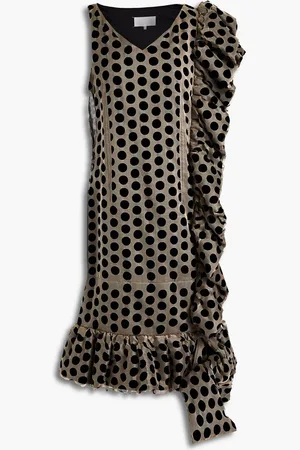 Maison Margiela Ruffle-trimmed cutout silk-organza midi dress
