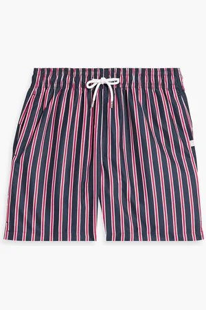 DEREK ROSE Bali mid-length striped swim shorts - Blue