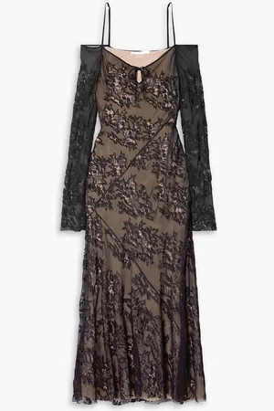 Jason Wu Off-the-shoulder silk-blend lace maxi dress
