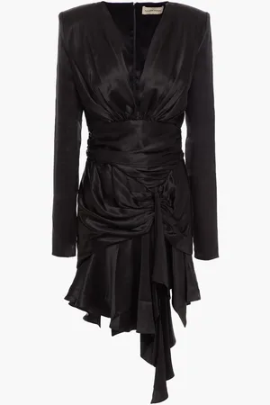 ALEXANDRE VAUTHIER Asymmetric ruched stretch-silk satin mini dress