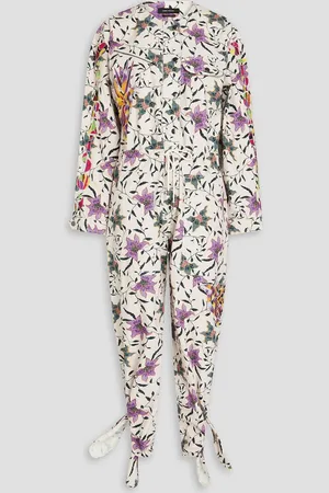 Isabel Marant Gigi embroidered floral-print cotton jumpsuit - White
