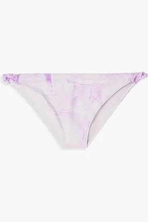 Ganni Twisted printed low-rise bikini briefs - Purple