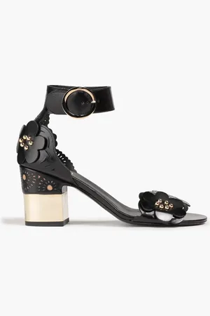 Roger Vivier Podium laser-cut patent-leather sandals