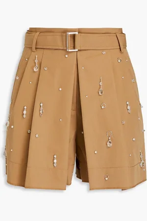 3.1 Phillip Lim Embellished belted twill shorts - Neutral