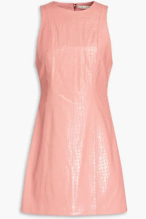ALICE+OLIVIA Alice Olivia - Daven faux croc-effect leather mini dress - Pink
