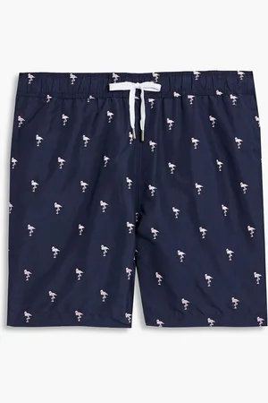 ONIA Charles mid-length embroidered swim shorts - Blue