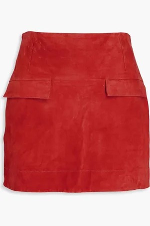 Loulou Studio Veria suede mini skirt - Red