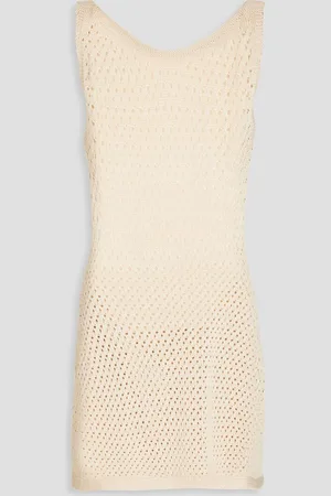 Savannah Morrow Kir open-back crocheted Pima cotton mini dress - White