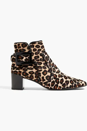 Roger Vivier Polly leopard-print calf hair ankle boots