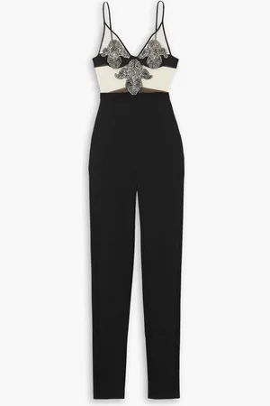 DAVID KOMA Crystal-embellished crepe jumpsuit
