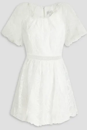 Ml Monique Lhuillier Gathered guipure lace mini dress