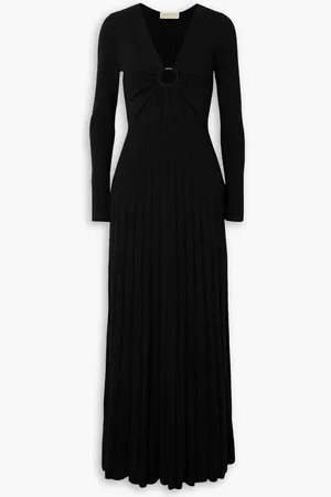 Michael Kors Embellished cutout ribbed-knit maxi dress