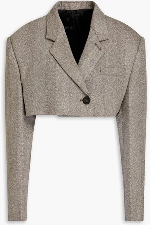 Peter Do Cropped herringbone merino wool blazer