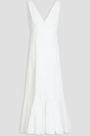 Serafini Broderie anglaise cotton-blend midi dress