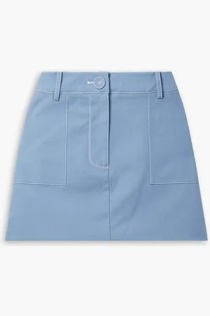 Anna Quan Shana cotton-blend twill mini skirt - Blue
