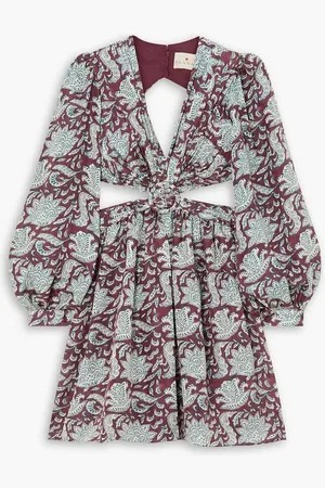 Cubus Mia cutout floral-print silk-voile mini dress