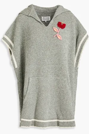 Maison Margiela Appliquéd ribbed-knit hooded vest