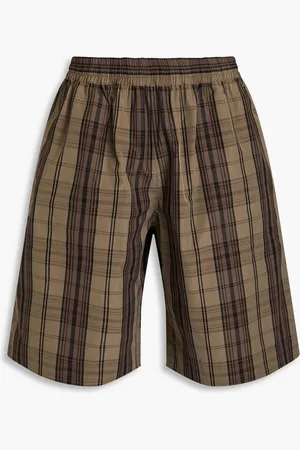 STUDIO NICHOLSON Checked shell shorts - Neutral